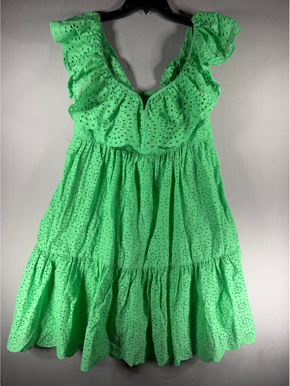 Lilly Pulitzer Asteria Eyelet Babydoll Dress 2 Cabana Green Daisy Dreams Ruffle